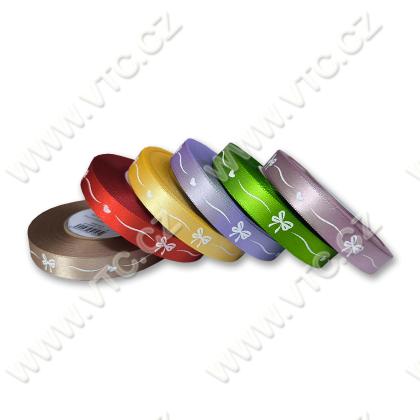 Stuha atlasová s tiskem 15 mm mašle