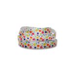 Printed satin ribbon 10 mm Dots