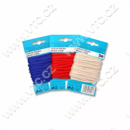 Braided cord PES 4 mm - card 5 m