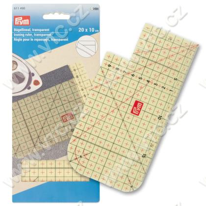 Ironing ruler, transparent 20x10cm