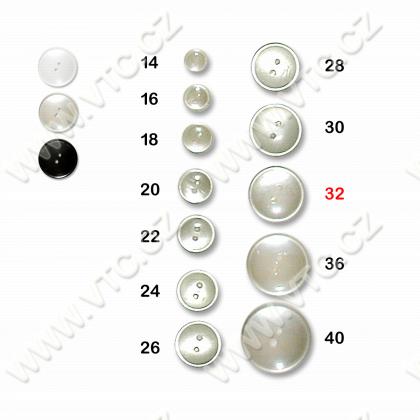 Polyester button 32 - 2 holes