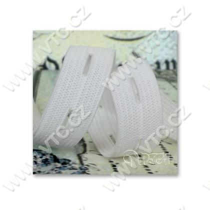 Elastic buttonhole crochet 15 mm white