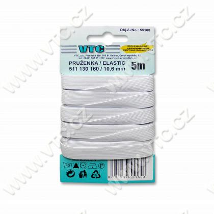 Standard elastic 10,6 mm white - card 5 m