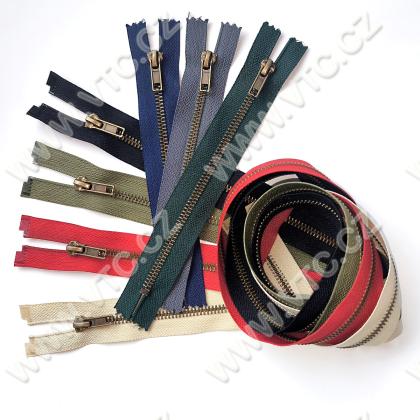 Old brass zippers P6Ms 65cm OE