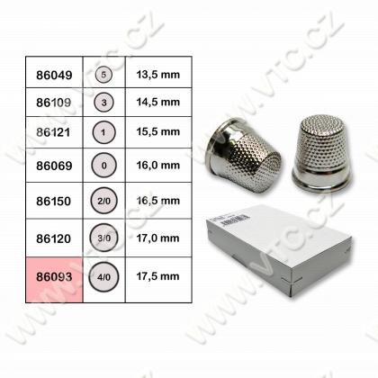 Thimble with bottom sz. 4/0